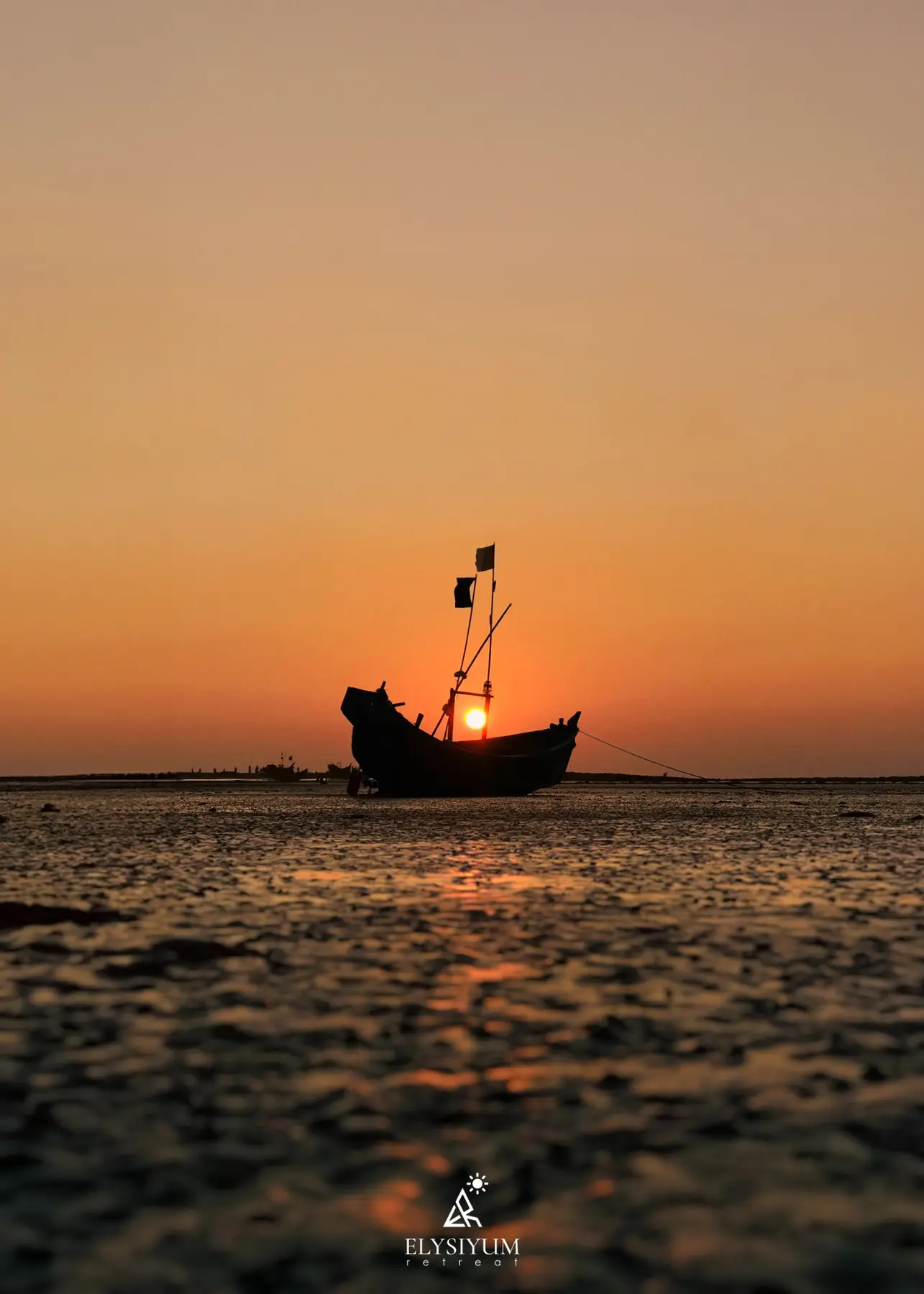 Fishing boat at sunset near Saint Martin Island